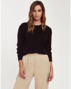Pull Geranium Col Rond noir