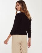 Pull Geranium Col Rond noir