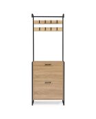 Vestiaire 2 Portes Alan bois/noir - 63.5x23.5x180 cm
