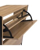 Vestiaire 2 Portes Alan bois/noir - 63.5x23.5x180 cm