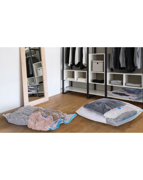13 Housses Sous-vide + Pompe transparent/bleu