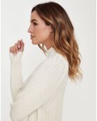 Robe Pull Colza Col Montant blanche