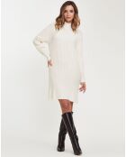 Robe Pull Colza Col Montant blanche