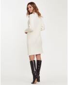 Robe Pull Colza Col Montant blanche