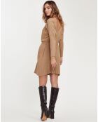Robe Pull Dahlia Col V beige foncé