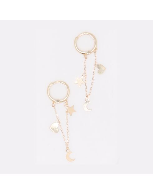 Boucles d'oreilles Love or jaune
