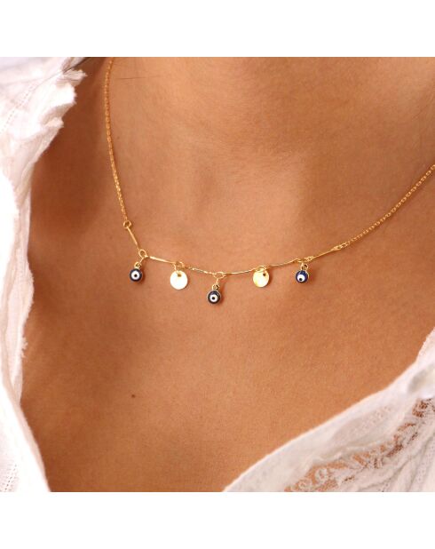 Collier mini Eyes en Laiton doré