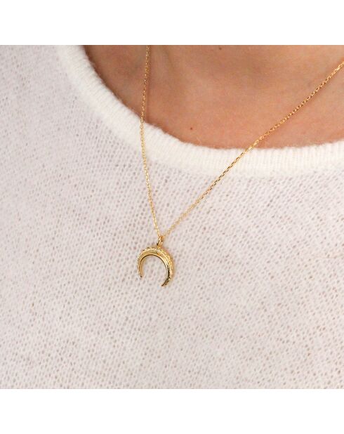 Collier Mini Lune en Laiton doré