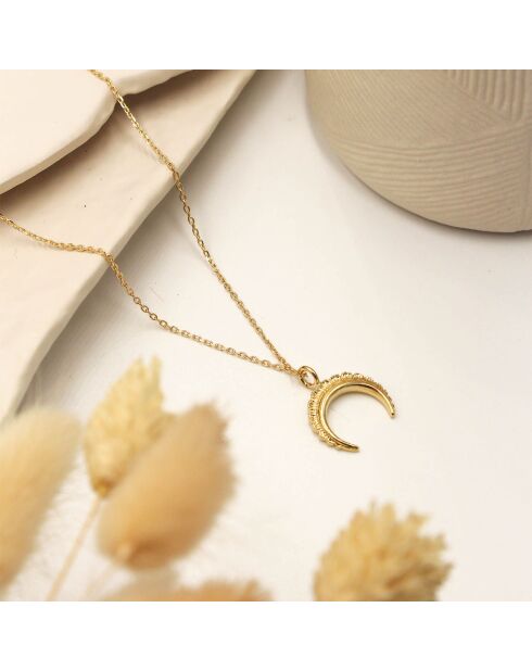 Collier Mini Lune en Laiton doré