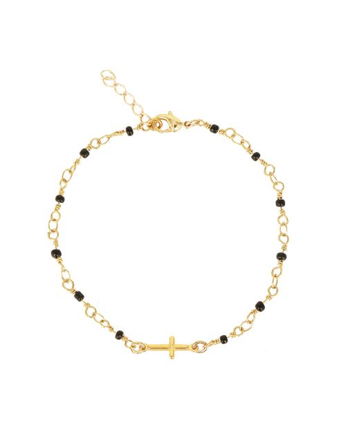 Bracelet Jaipur Croix en Laiton doré