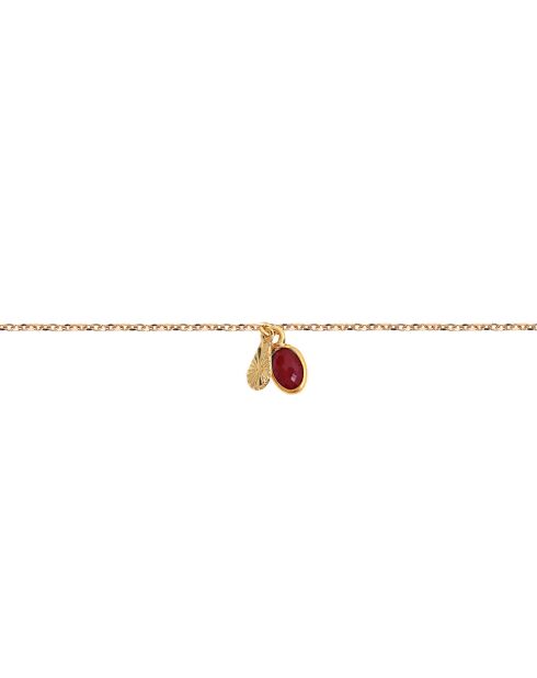 Bracelet Gaïa en Laiton doré & Grenat