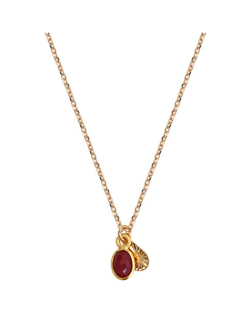 Collier Gaïa en Laiton doré & Grenat