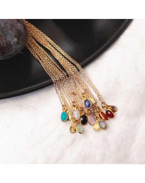 Collier Gaïa en Laiton doré & Grenat