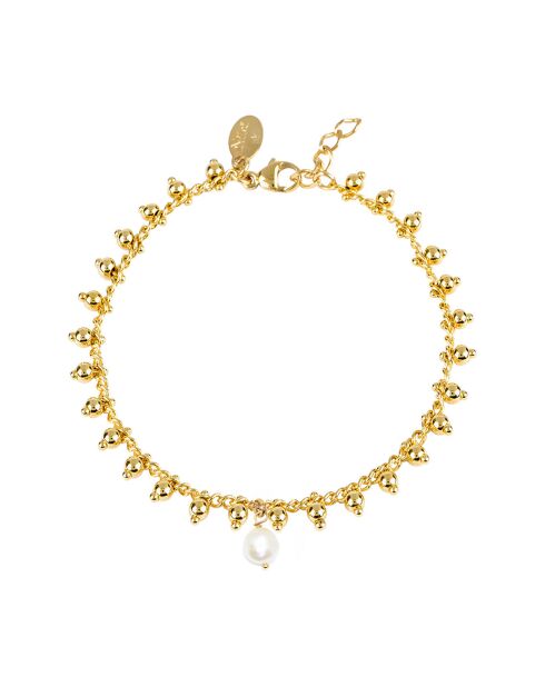 Bracelet Gypsie en Laiton doré & Perle