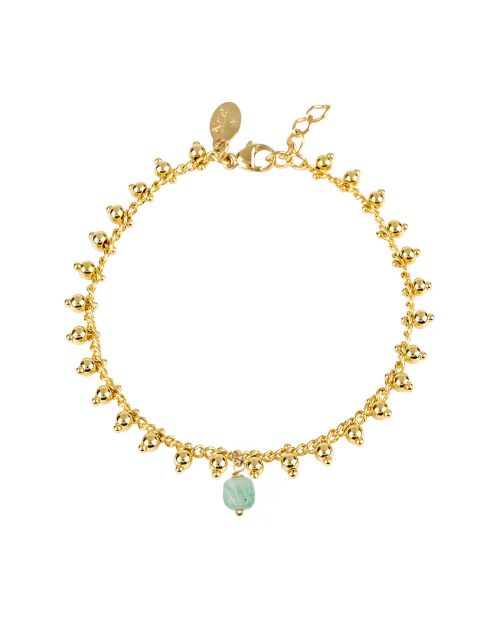 Bracelet Gypsie en Laiton doré & Amazonite
