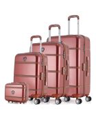 3 Valises + Vanity 4 roues simples Walter C 75/65/55/30 cm rouge foncé