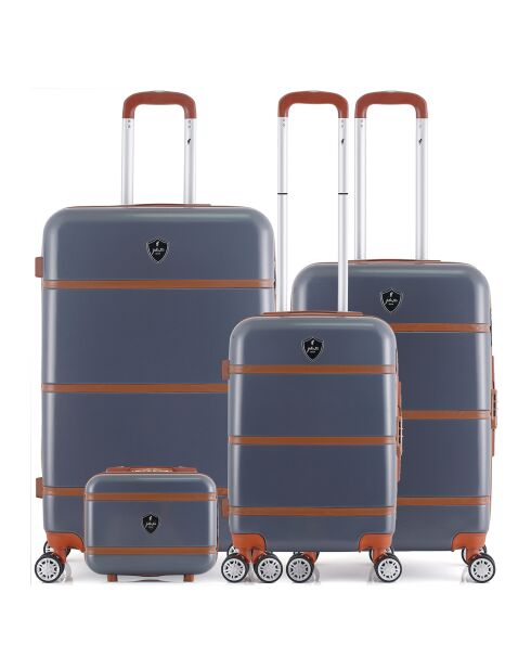 3 Valises + Vanity 4 roues simples Walter C 75/65/55/30 cm gris foncé