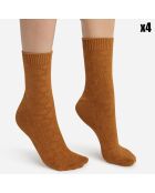 4 Paires de Chaussettes Coton Style noisette