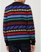 Pull en Laine mélangée Rayures multicolore