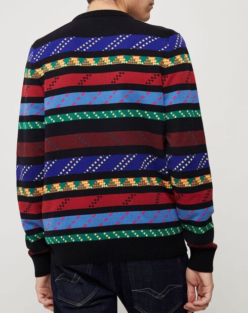 Maglione in misto lana a righe multicolor
