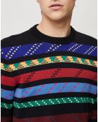 Pull en Laine mélangée Rayures multicolore