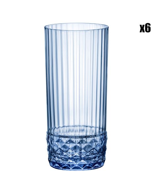 6 bicchieri blu America '20S - 49 cl