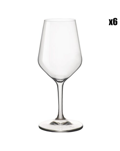 6 Verres à vin Electra transparents - 19 cl
