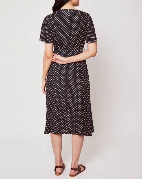 Robe à pois bleu marine