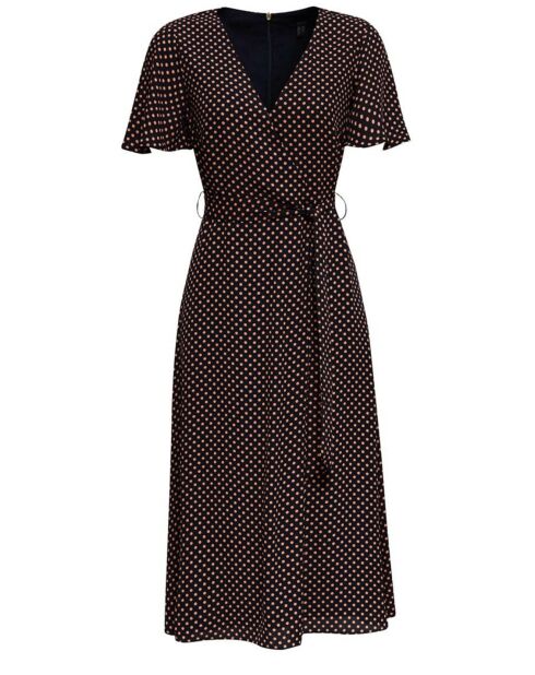 Robe à pois bleu marine