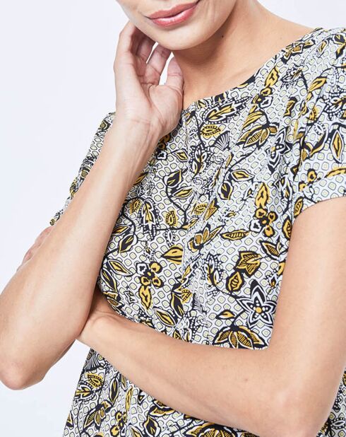 T-Shirt imprimé Jungle blanc/multicolore