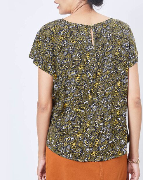 T-Shirt Jungle imprimé kaki/multicolore