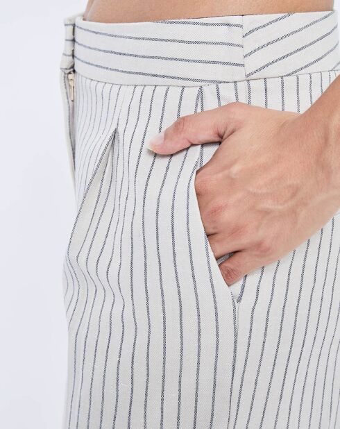 Pantalon à rayures beige clair