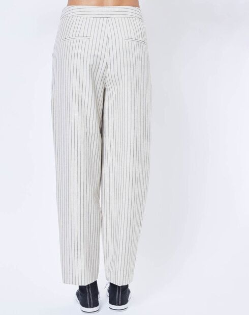 Pantalon à rayures beige clair