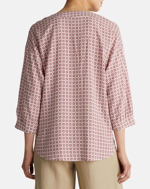Blouse imprimée géométrique blanc/multicolore