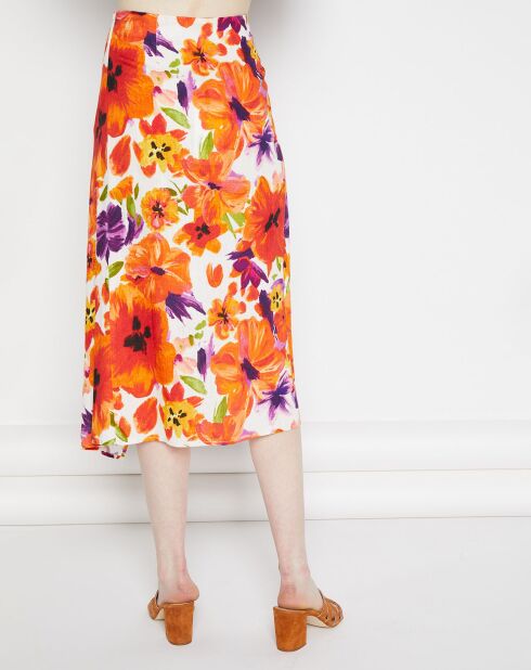 Jupe en Lin mélangé Dorine orange