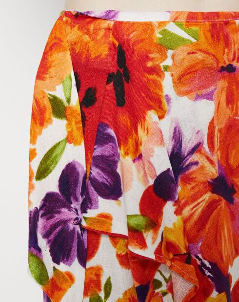 Jupe en Lin mélangé Dorine orange