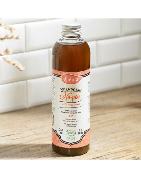 Shampoing No-poo à l'Argile Rose BIO cheveux normaux à gras - 250 ml