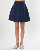 Jupe fancy jacquard bleu marine