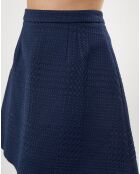 Jupe fancy jacquard bleu marine