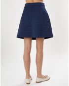 Jupe fancy jacquard bleu marine