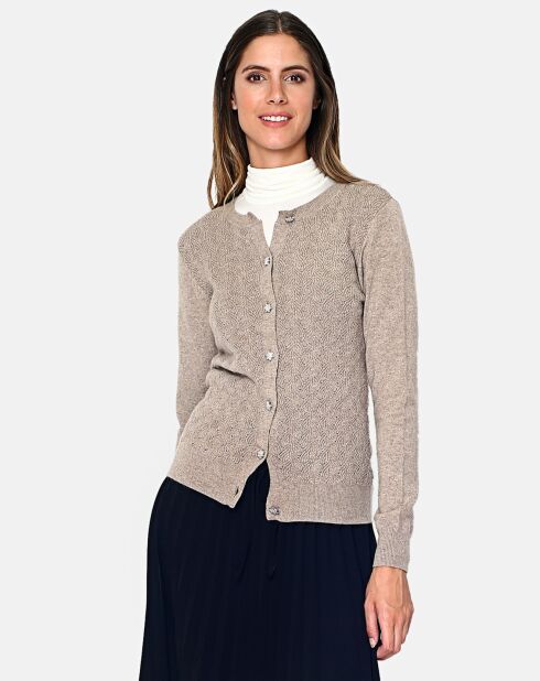 Cardigan en Cachemire mélangé Gina beige