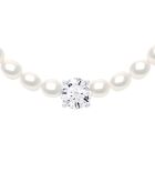Collier en Argent Rhodié & Perles de Culture d'Eau Douce grains de riz blanc naturel