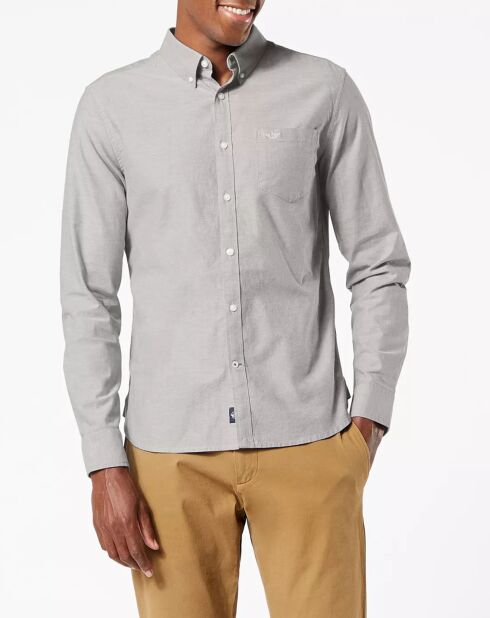 Chemise Stretch Oxford grise