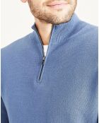 Pull 1/4 Zip bleu moyen