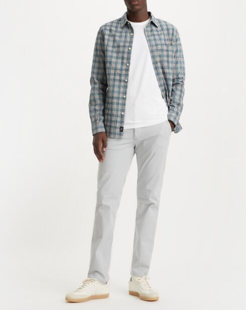Chemise Alpha Icon Slim Fit à carreaux bleu/gris