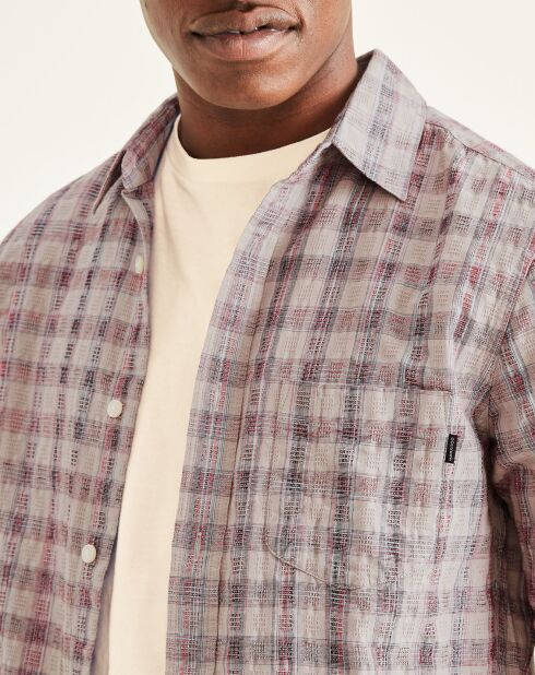 Chemise Alpha Icon Slim Fit à carreaux bleu/rouge