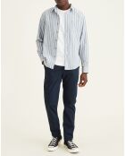 Originele, taps toelopende marineblauwe broek