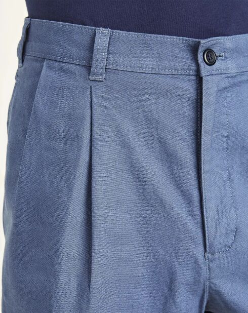 Bermuda en Lin & Coton Original bleu moyen