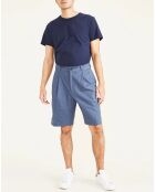 Bermuda en Lin & Coton Original bleu moyen