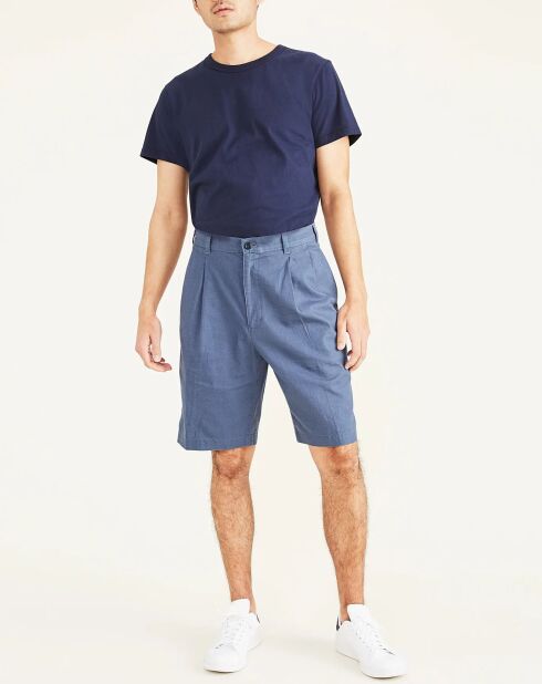Bermuda en Lin & Coton Original bleu moyen